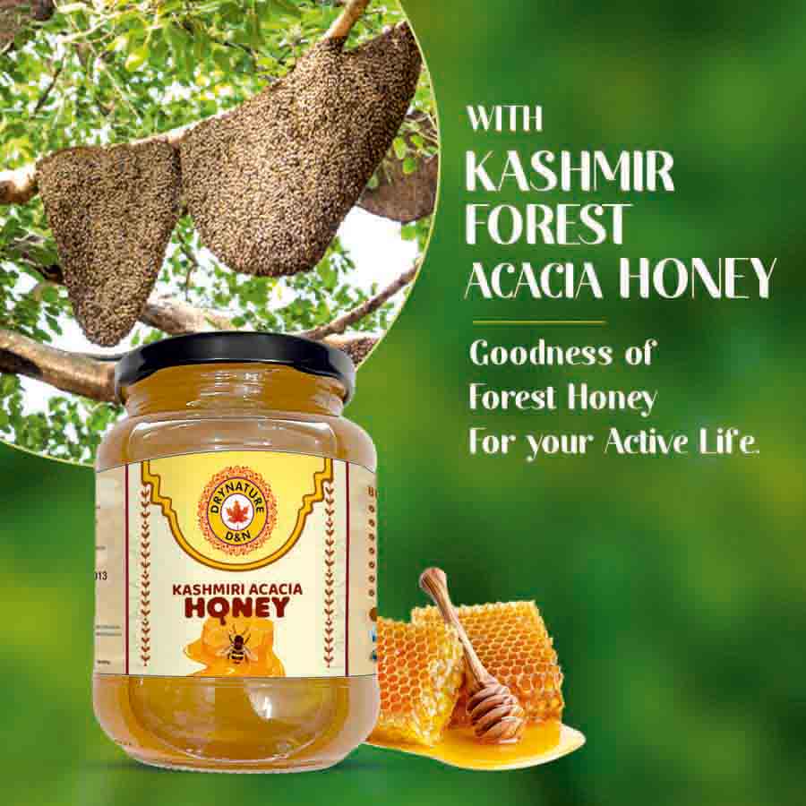 Kashmiri Acacia Honey: Organic Natural Unprocessed Honey - 500 g Glass ...